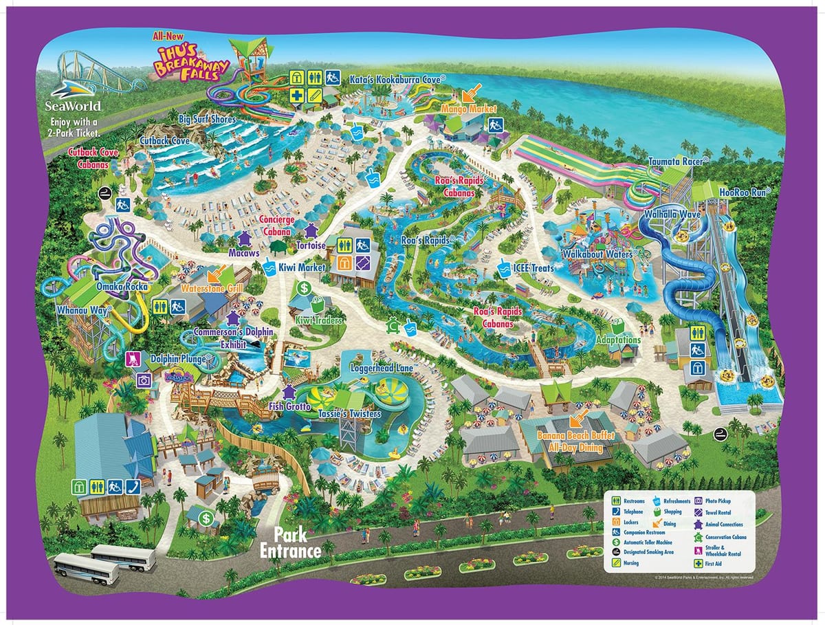 نقشه Aquatica اورلاندو